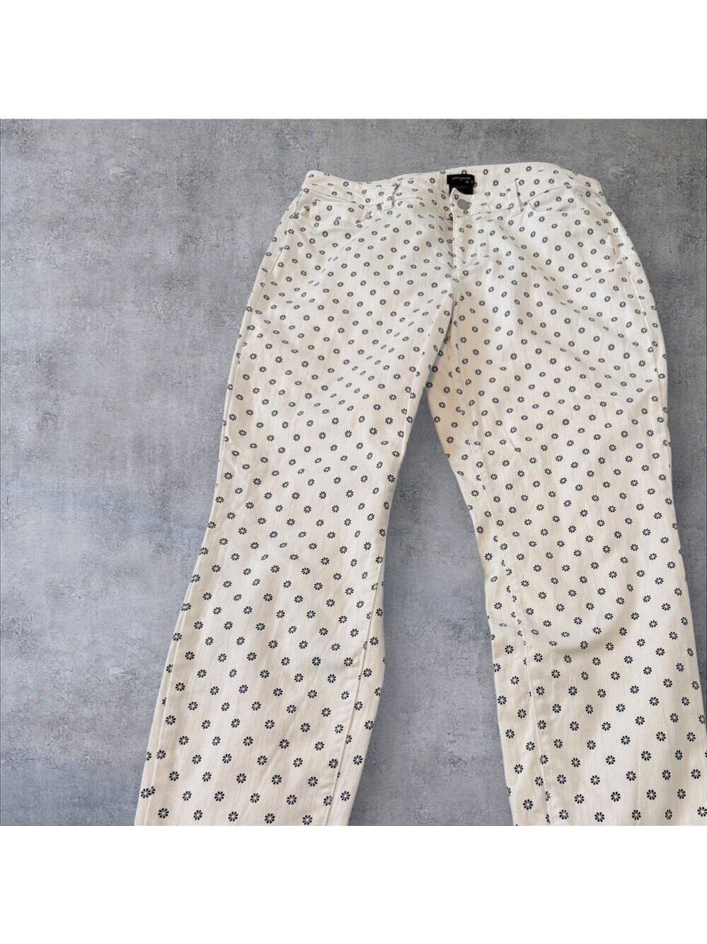 Talbots Simply Flattering 5-Pocket Navy Flower Print Jeans Size 10P